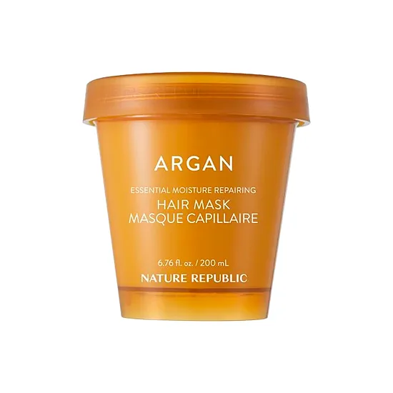 Atjaunojoša matu maska ar argāna eļļu sausiem un bojātiem matiem Nature Republic Argan Essential Moisture Repairing Hair Mask